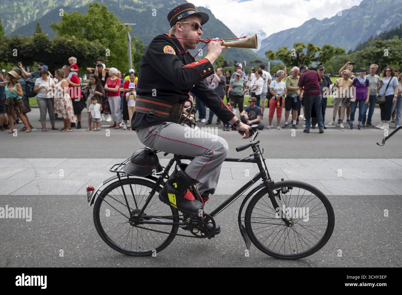 Feuerwehrausrüstung von 1959, Interlaken, Schweiz Stockfoto