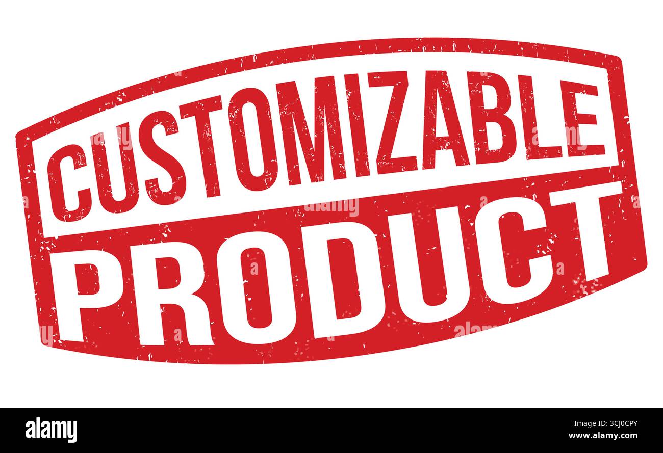 Anpassbare Produkt Grunge Gummistempel auf weiß, Vektor-Illustration Stock Vektor
