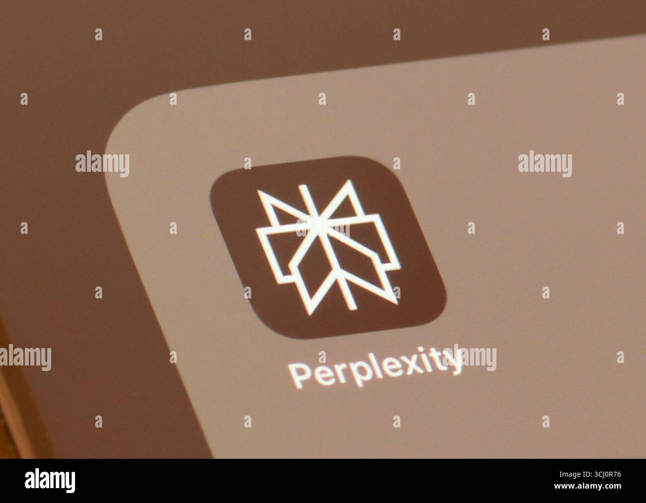 Perplexity AI oder Artifical Intelligence App auf einem Smartphone-Bildschirm Stockfoto