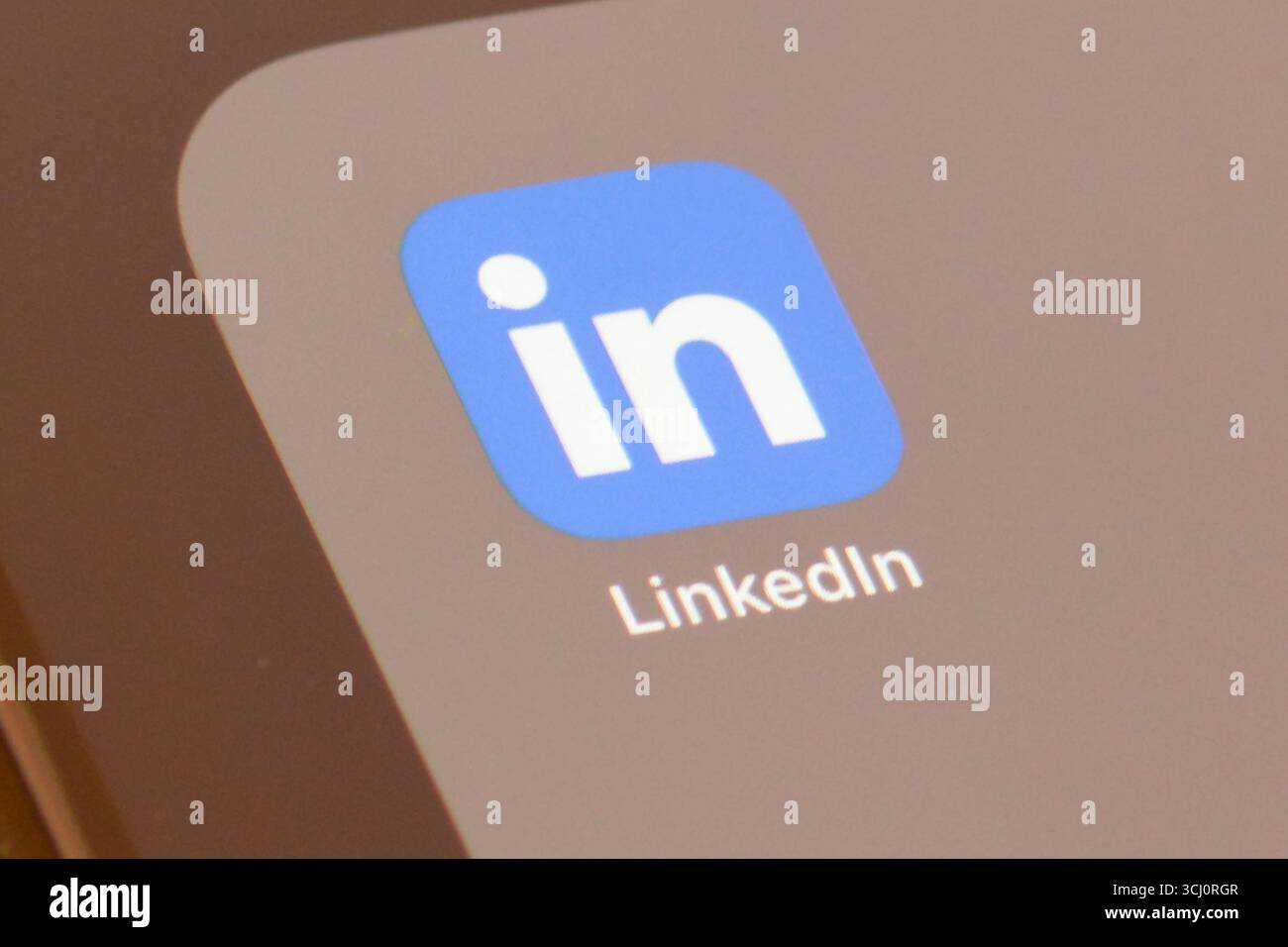 LinkedIn Smartphone-Anwendung – LinkedIn ist ein amerikanisches soziales Netzwerk für Unternehmen und Beschäftigung Stockfoto
