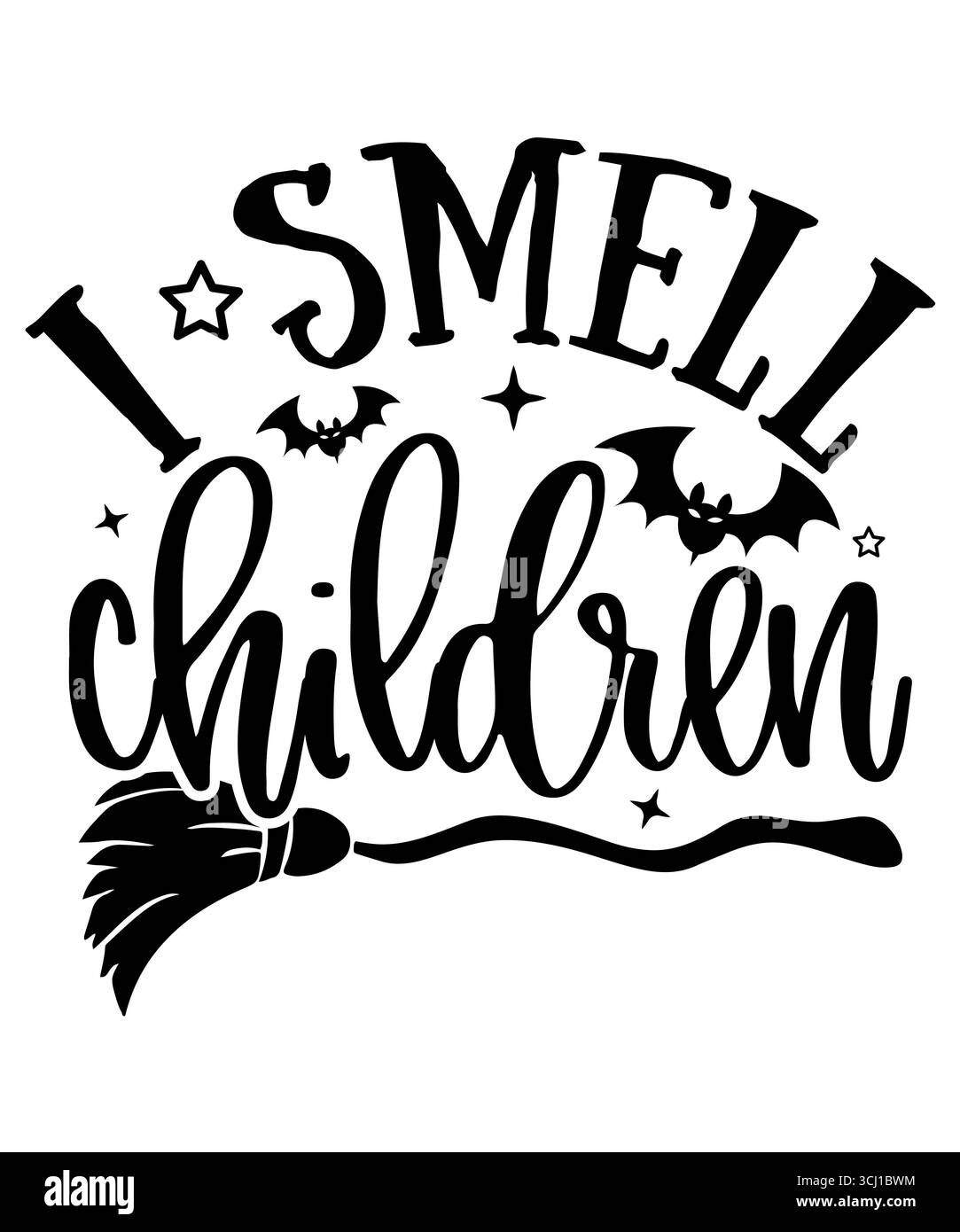 Ich rieche Kinder halloween-Design auf weißem transparenten isolierten Hintergrund für Karte, Hemd, Hoodie, Sweatshirt, Kleidung, Karte, Tag, Becher, Symbol Stockfoto