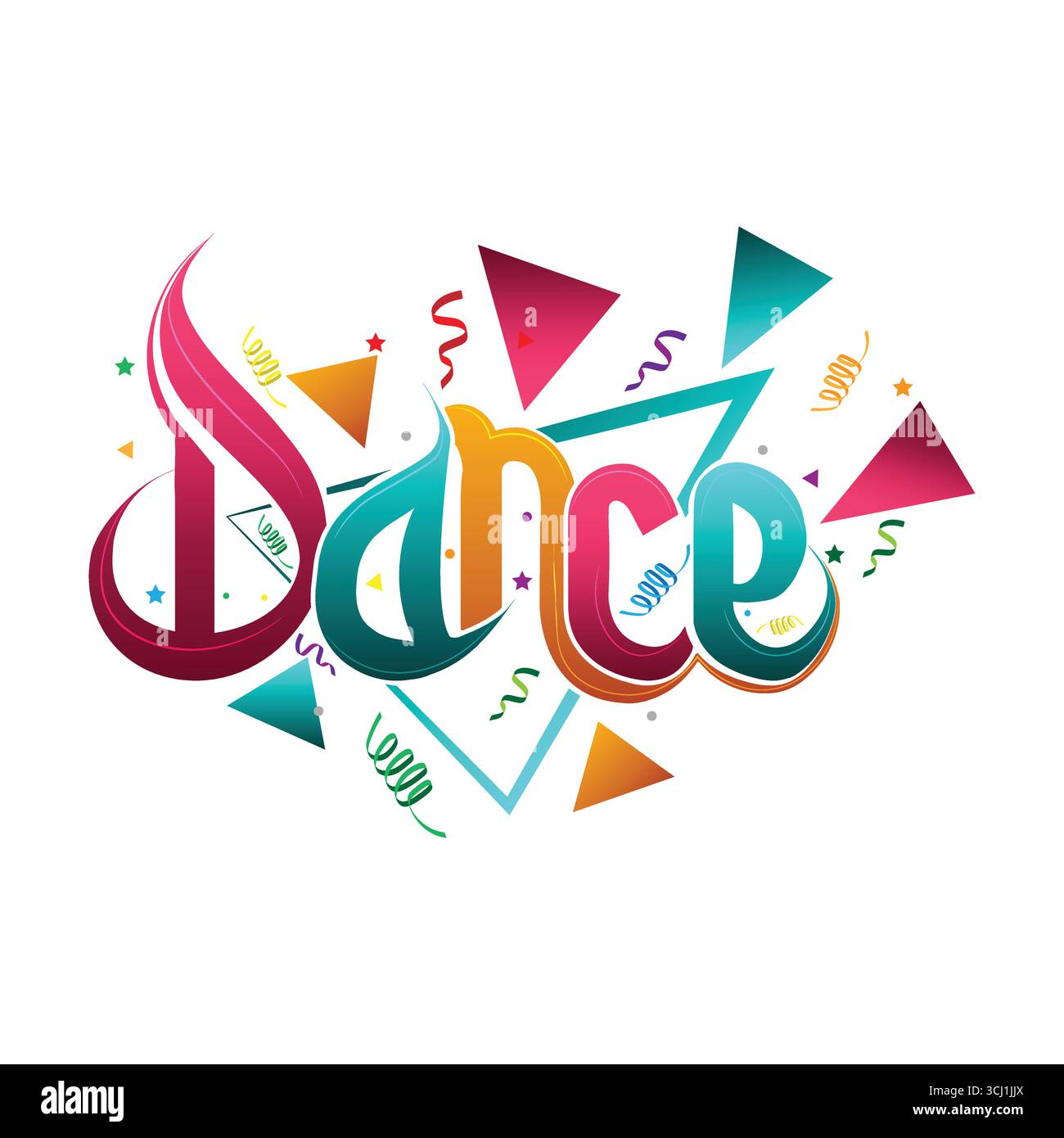 Tanz Text png | Tanz Texteffekt | Tanz Typografie| Tanz Party Feier Text transparenter Hintergrund Vektor Stock Vektor