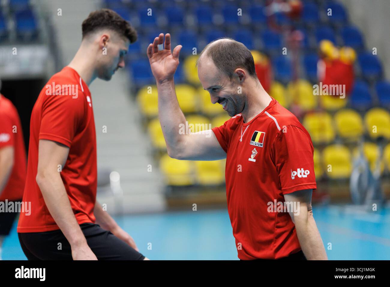 Roeselare, Belgien. September 2025. Belgischer Stijn D'Hulst, dargestellt während des Medientages der Red Dragons, belgischen Volleyballnationalmannschaft der Männer, vor der Weltmeisterschaft, in Roeselare am Donnerstag, den 4. September 2025. Die FIVB 2025 Volleyball-Weltmeisterschaft findet vom 12. Bis 28. September auf den Philippinen statt. BELGA FOTO KURT DESPLENTER Credit: Belga Nachrichtenagentur/Alamy Live News Stockfoto