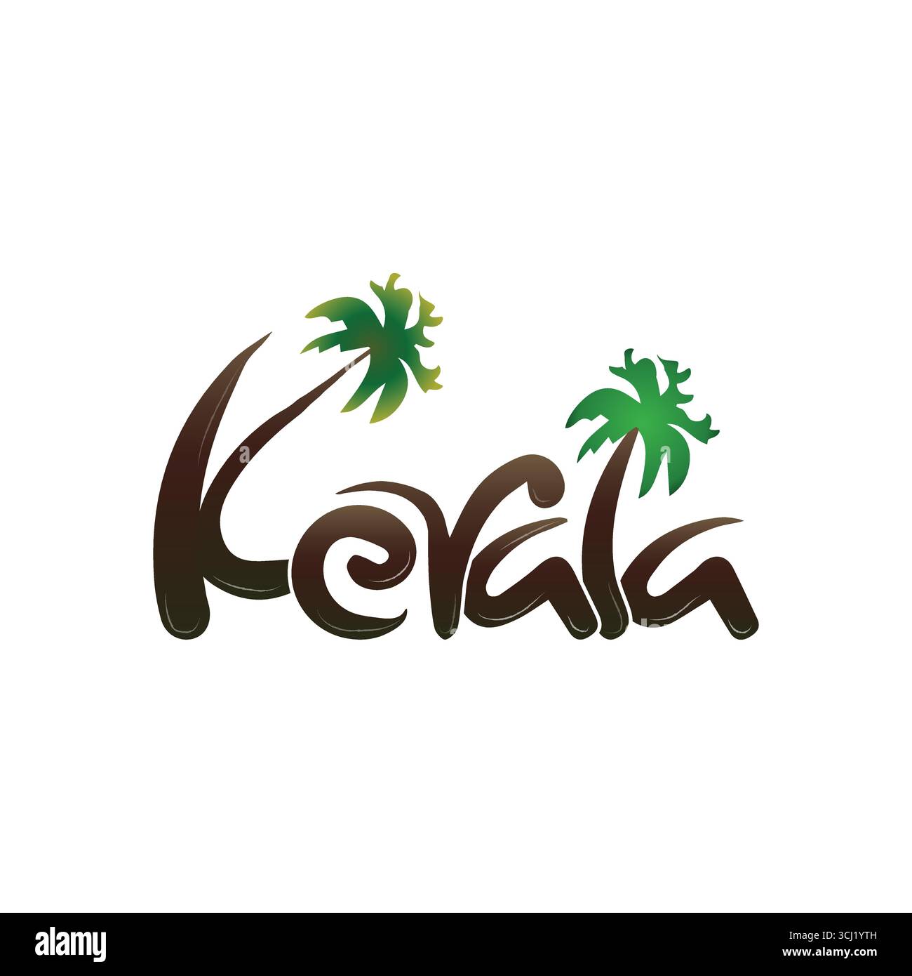 Kerala Indien Typografie Vektor mit Kerala Text png kerala Reisen und Tourismus Stock Vektor
