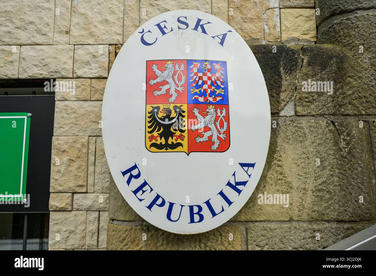 Schild, Grenze, Wappen, Tschechische Republik *** Schild, Grenze, Wappen, Tschechische Republik Stockfoto