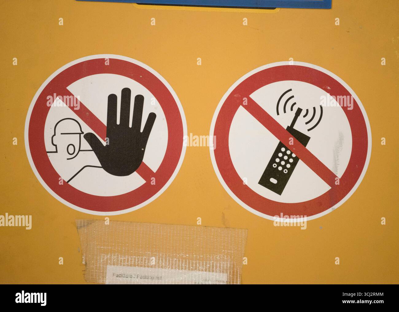 Verbot von Mobiltelefonen Zeichen, keine Telefone und Anrufe erlaubt Verbot von Mobiltelefonen Zeichen Stockfoto