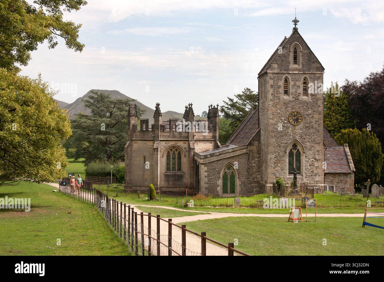 Holy Cross Church, Ilam Park, Ashbourne, Peak District National Park, Staffordshire, England Stockfoto