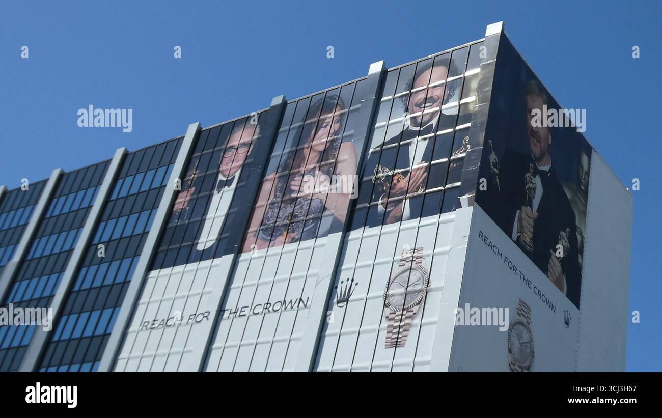 Los Angeles, Kalifornien, USA 3. September 2025 Regisseure Martin Scorsese, Kathryn Bigelow, Alejandro G. Inarritu und James Cameron Rolex Billboard am Sunset Blvd am 3. September 2025 in Los Angeles, Kalifornien, USA. Foto: Barry King/Alamy Stock Photo Stockfoto