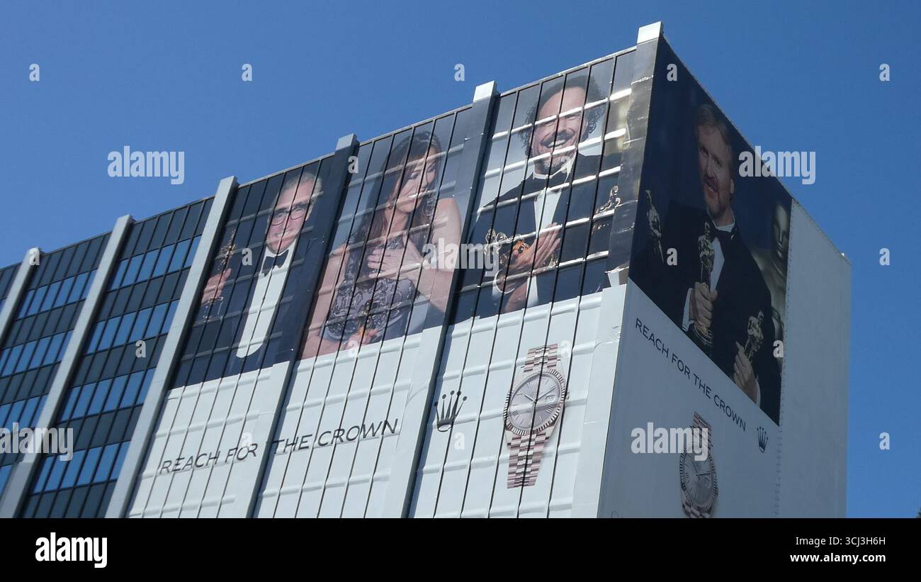 Los Angeles, Kalifornien, USA 3. September 2025 Regisseure Martin Scorsese, Kathryn Bigelow, Alejandro G. Inarritu und James Cameron Rolex Billboard am Sunset Blvd am 3. September 2025 in Los Angeles, Kalifornien, USA. Foto: Barry King/Alamy Stock Photo Stockfoto