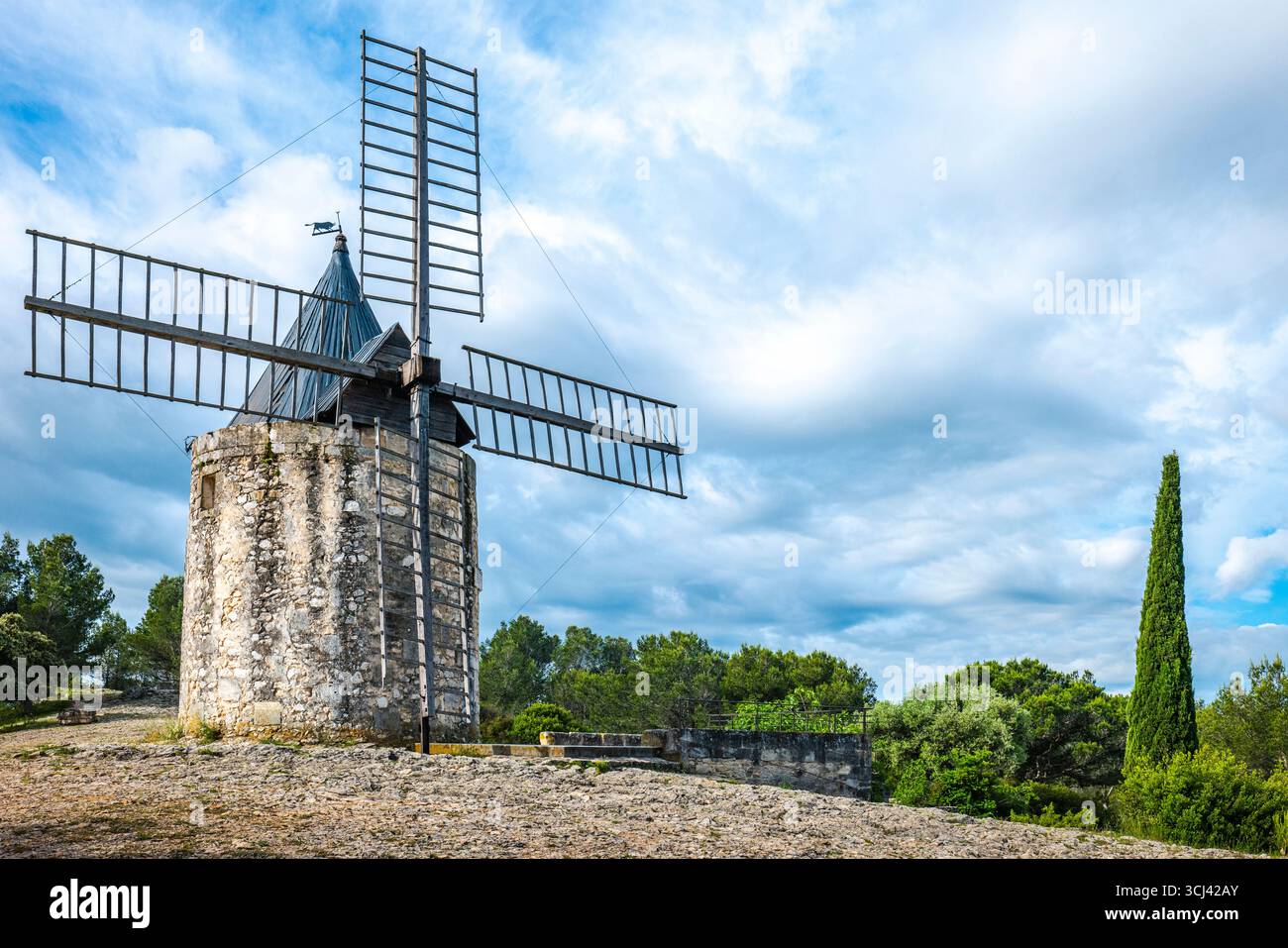 DAUDET'S WINDMÜHLE (1815) FONTVIELLE PROVENCE FRANKREICH Stockfoto