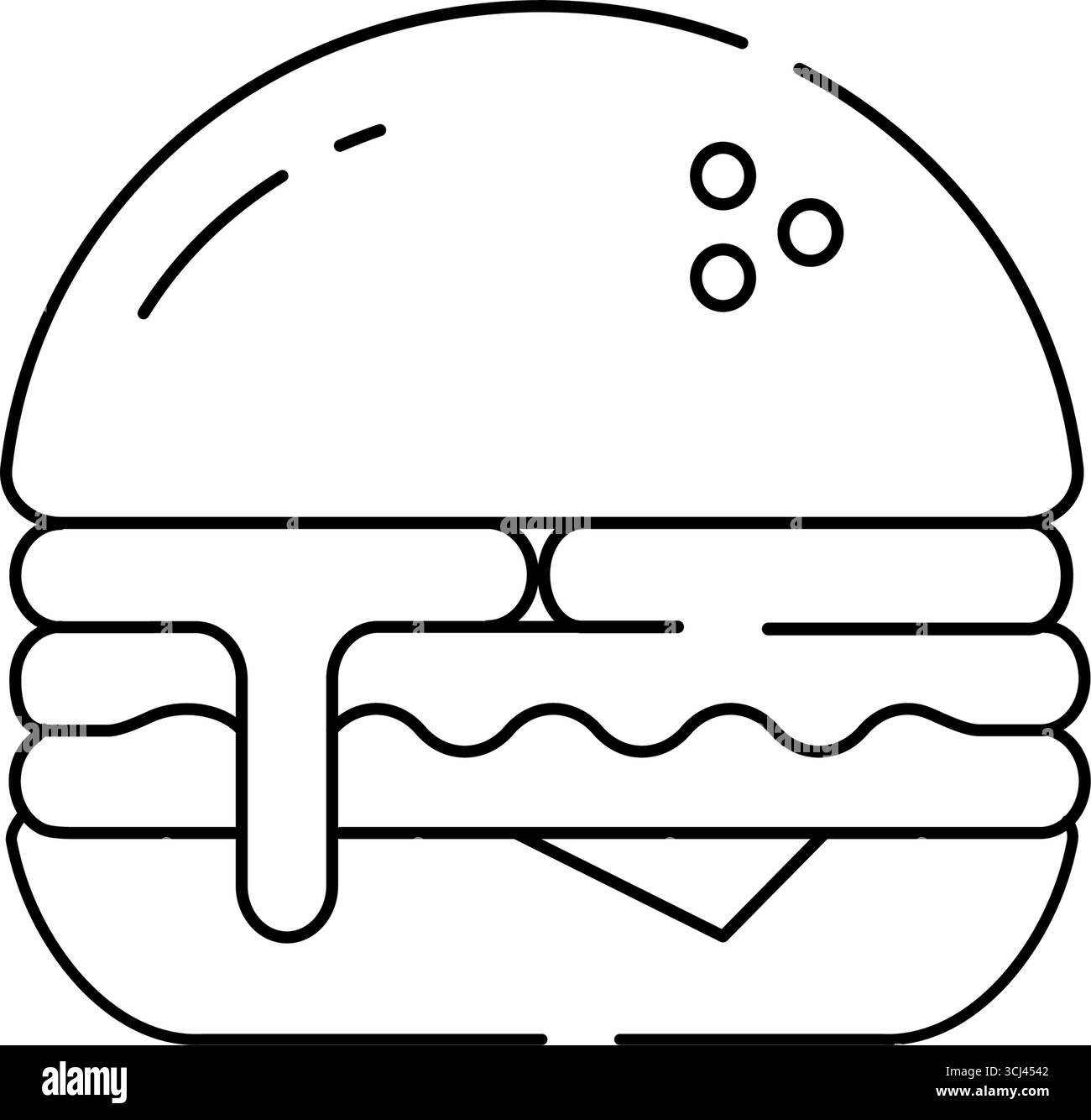 Icon Food Burger im Outline-Stil Vektor isoliertes Design Stock Vektor
