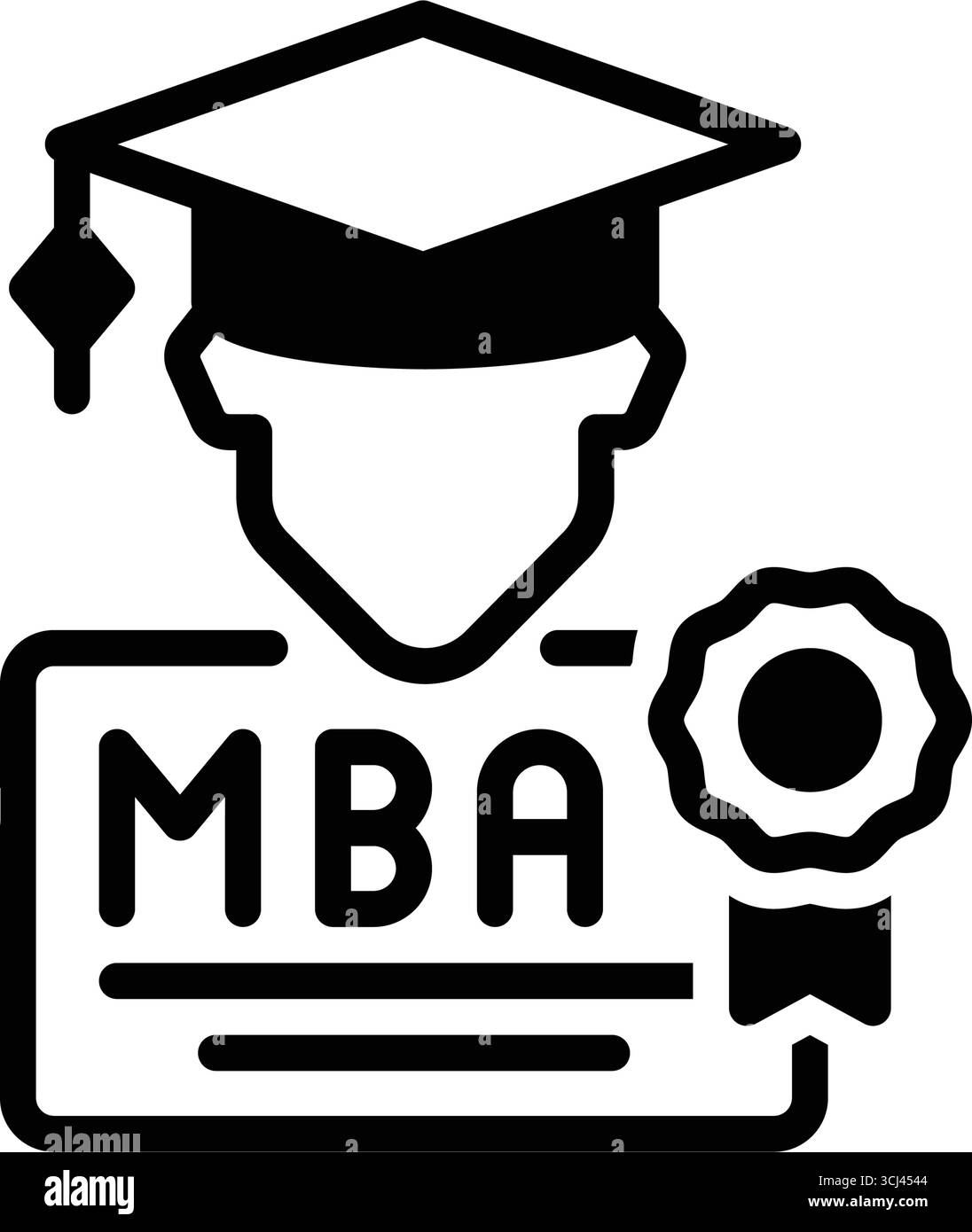 Symbol für mba, Postgraduierter Stock Vektor