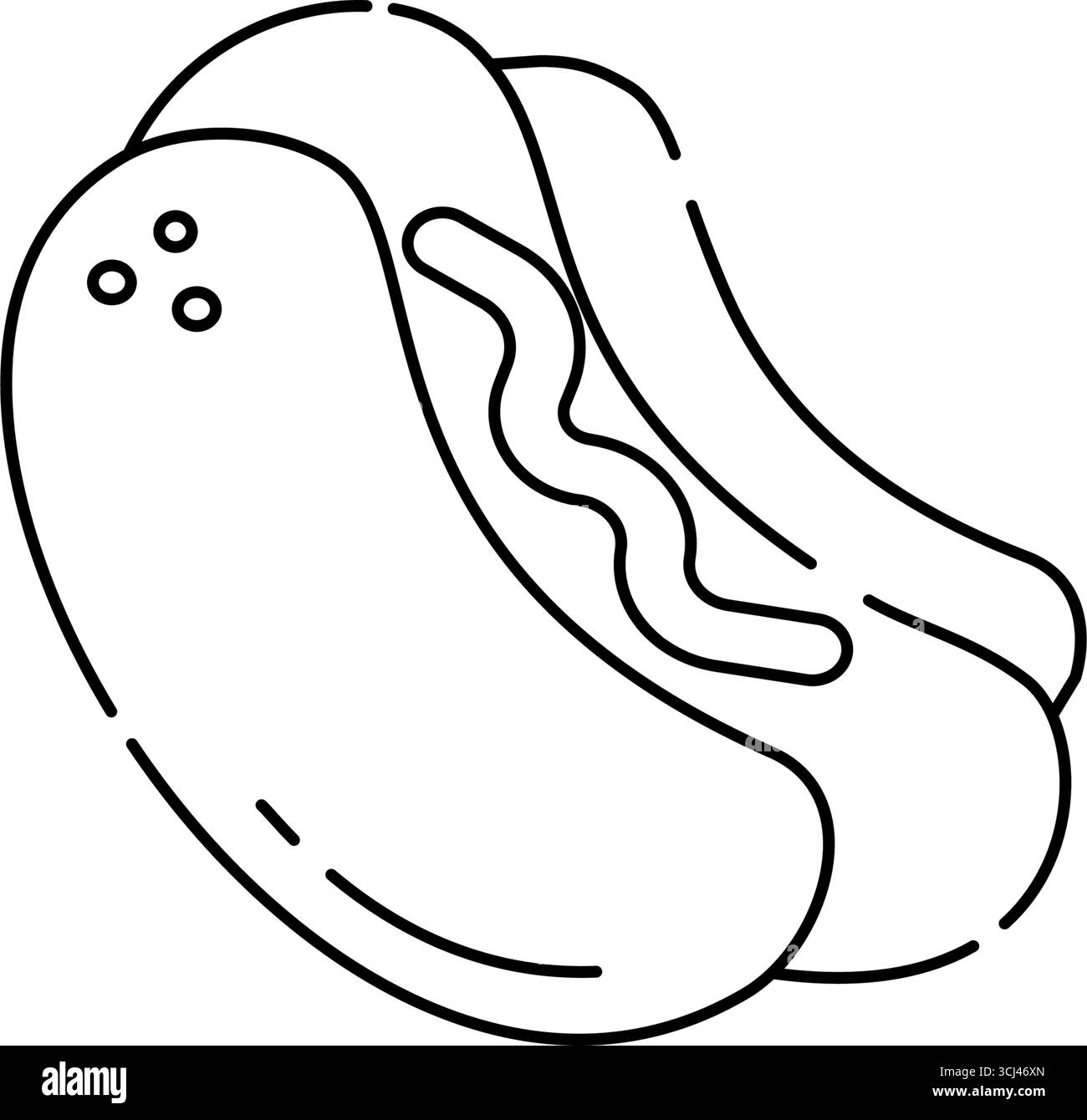 Icon Food Fast Food Hot Dog im Outline Style Vektor isoliertes Design Stock Vektor