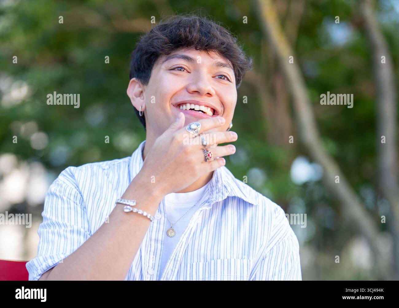 Johannes Pietsch, alias JJ, WSA-Gewinner 2025, am Donnerstag, den 4. September, 2025 in Wien, Österreich, während eines Interviews mit APA - Austria Press Agency über seine neue Single. - 20250904 PD2373 Credit: APA-PictureDesk/Alamy Live News Stockfoto