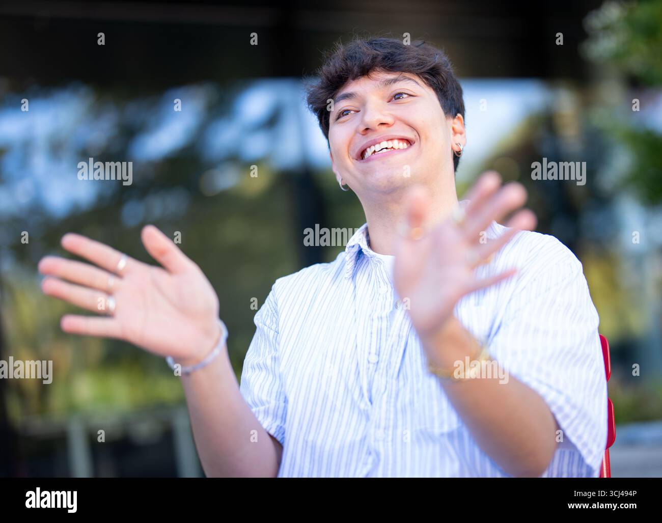 Johannes Pietsch, alias JJ, WSA-Gewinner 2025, am Donnerstag, den 4. September, 2025 in Wien, Österreich, während eines Interviews mit APA - Austria Press Agency über seine neue Single. - 20250904 PD2200 Credit: APA-PictureDesk/Alamy Live News Stockfoto