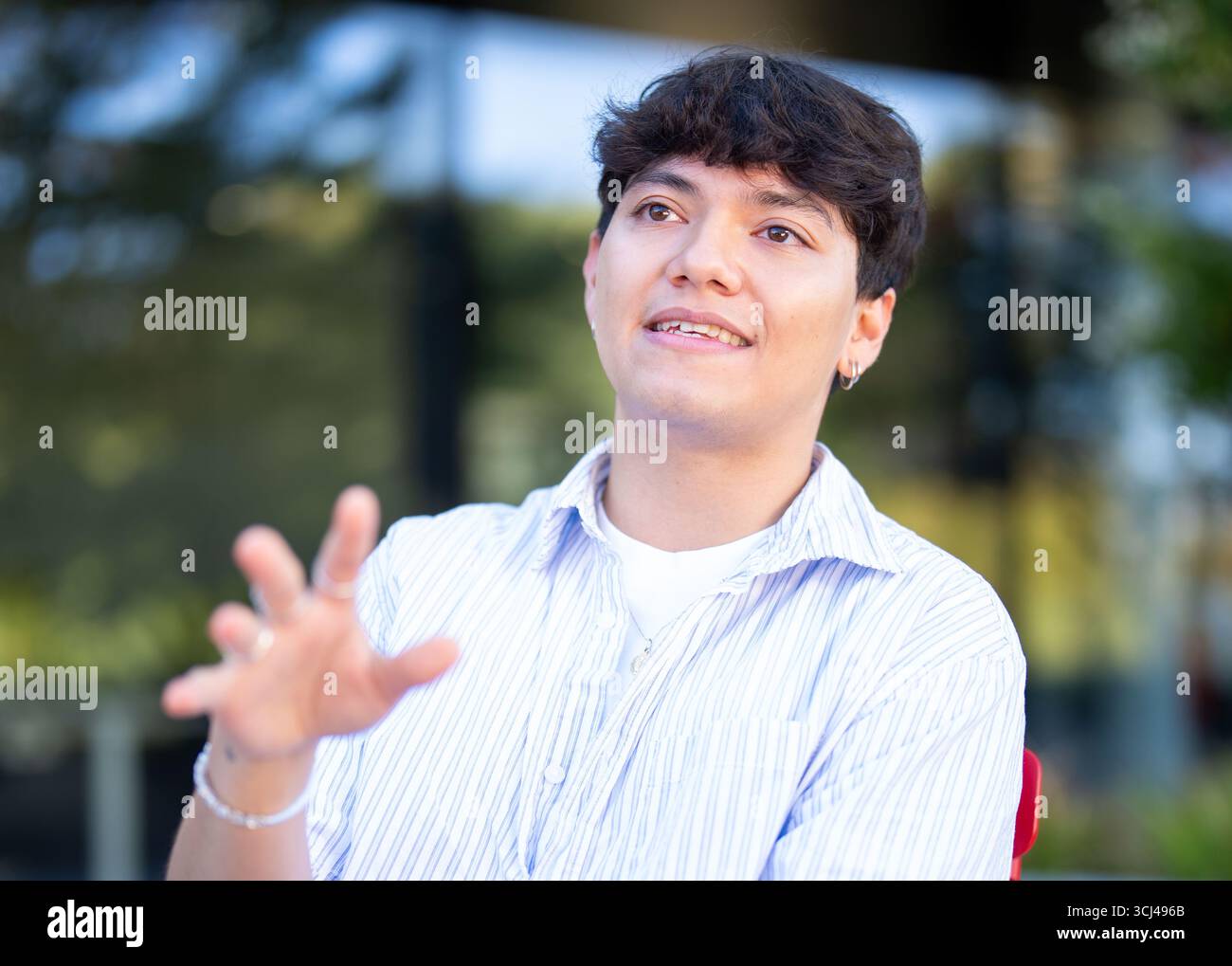 Johannes Pietsch, alias JJ, WSA-Gewinner 2025, am Donnerstag, den 4. September, 2025 in Wien, Österreich, während eines Interviews mit APA - Austria Press Agency über seine neue Single. - 20250904 PD2236 Credit: APA-PictureDesk/Alamy Live News Stockfoto