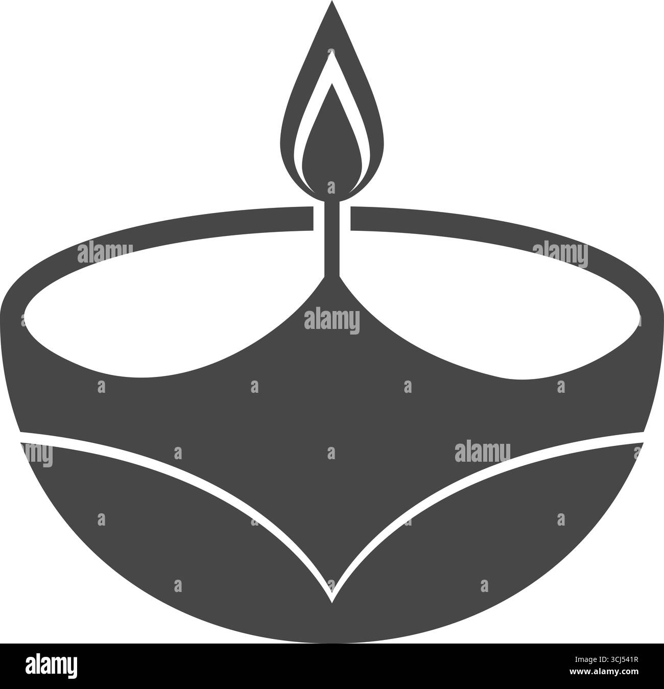 Schwarze Diya Öl Lampe Silhouette Vektor mit brennender Flamme für Festival Dekoration Stock Vektor Schwarze Diya Öl Lampe Silhouette Vektor mit brennender Flamme für Festival Dekoration Stock Vektor