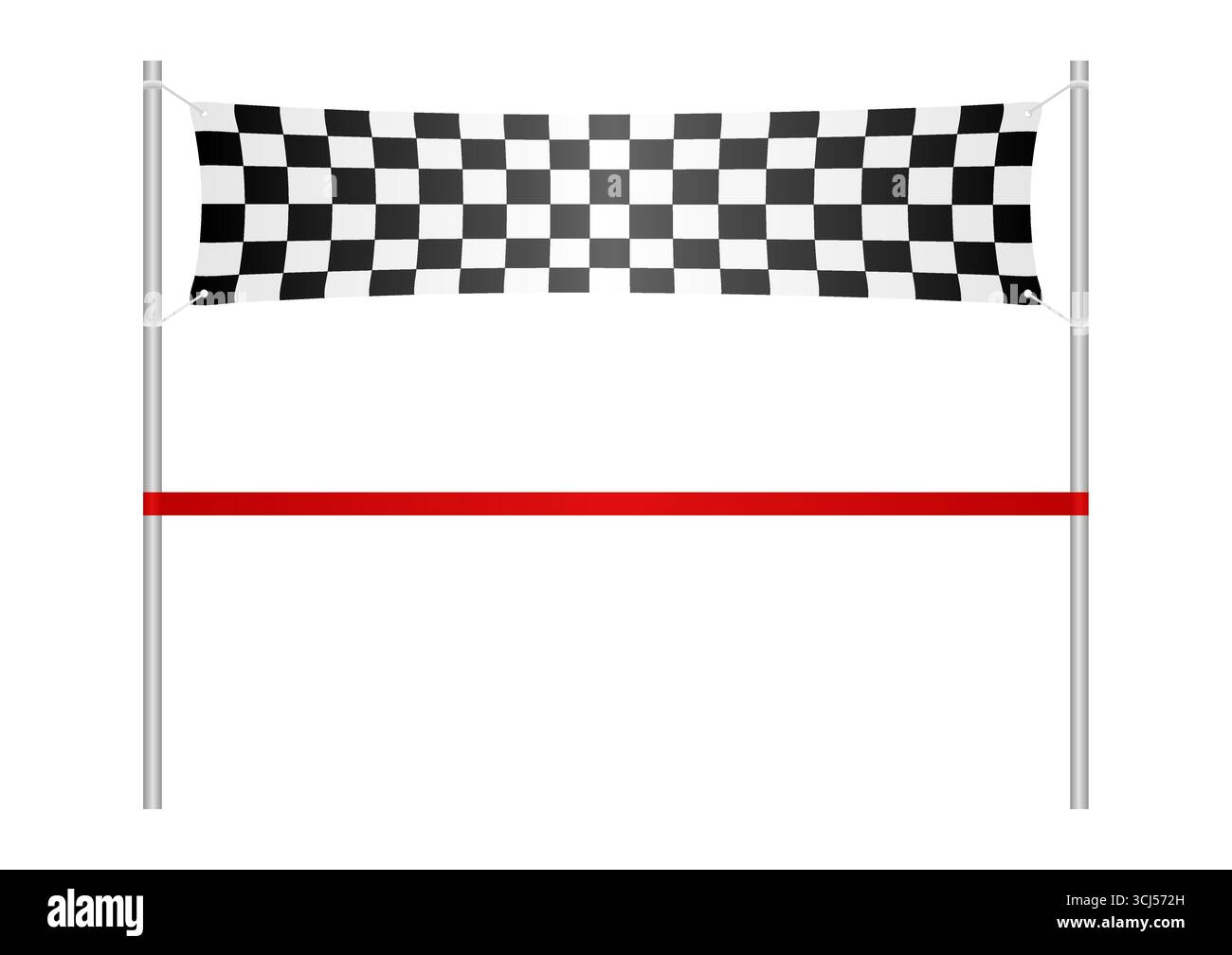 Checked Für Endlinie. Endlinienband. Lauf- oder Athleten-Ziellinie. Vektorillustration isoliert auf weißem Hintergrund. Stock Vektor