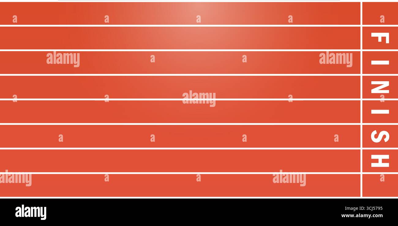 Laufbahn oder Athleten Track mit Ziellinie. Vektorabbildung. Stock Vektor