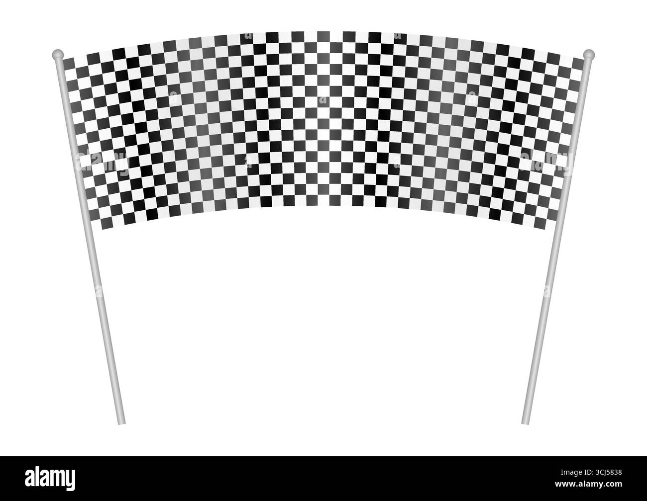 Checked Für Endlinie. Endlinienband. Rennflagge. Vektorillustration isoliert auf weißem Hintergrund. Stock Vektor