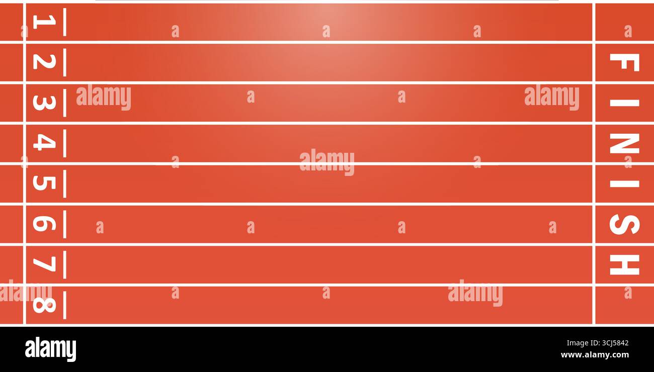 Laufbahn oder Athleten Track mit Ziellinie. Vektorabbildung. Stock Vektor