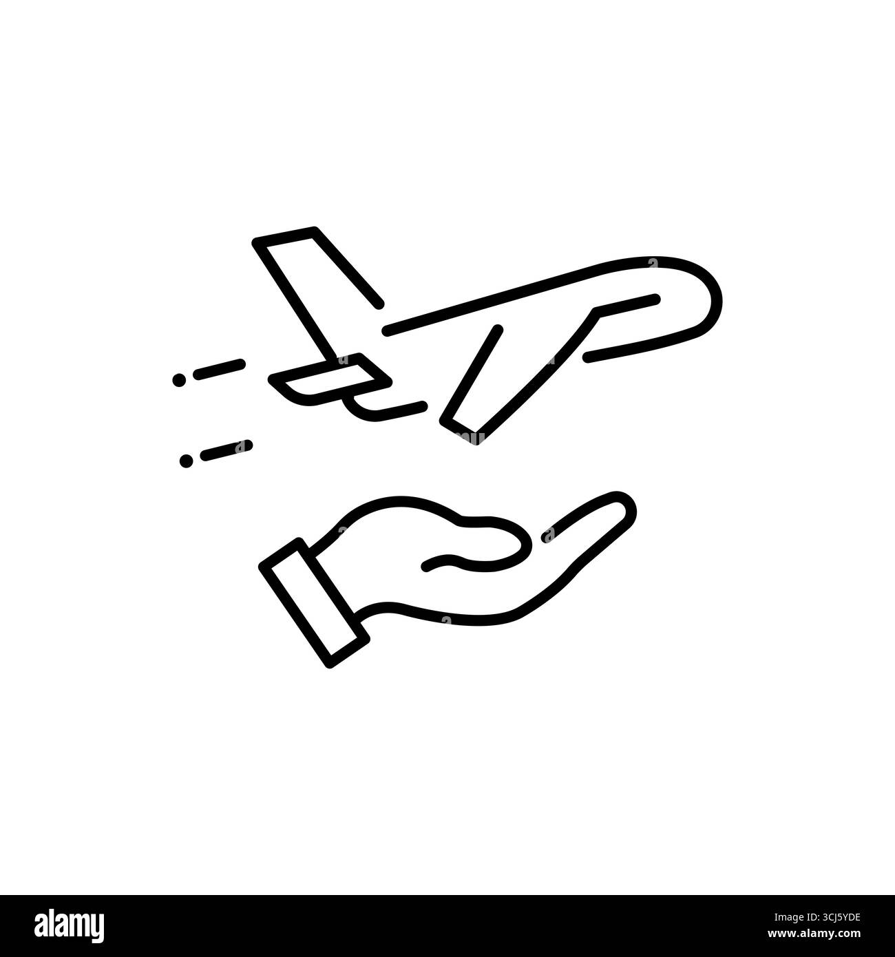 Symbol für einen sicheren Flug auf einer Vektorillustration mit weißem Hintergrund. Stock Vektor