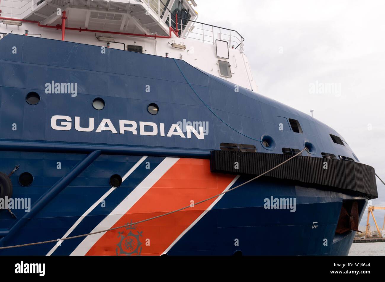Rotterdam Niederlande 4. September 2025 Kustwacht Küstenwache Notschleppschiff ETV Schiff liegt am Kai bereit für den Wereld Haven Dagen. Stockfoto
