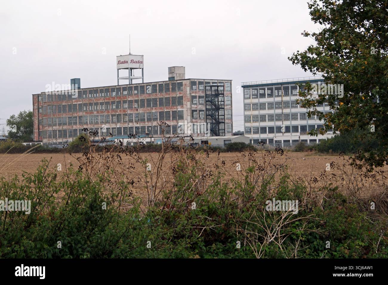 Bata Shoe Factory, die seit über 70 Jahren Schuhe herstellte. East Tilbury, Großbritannien Stockfoto