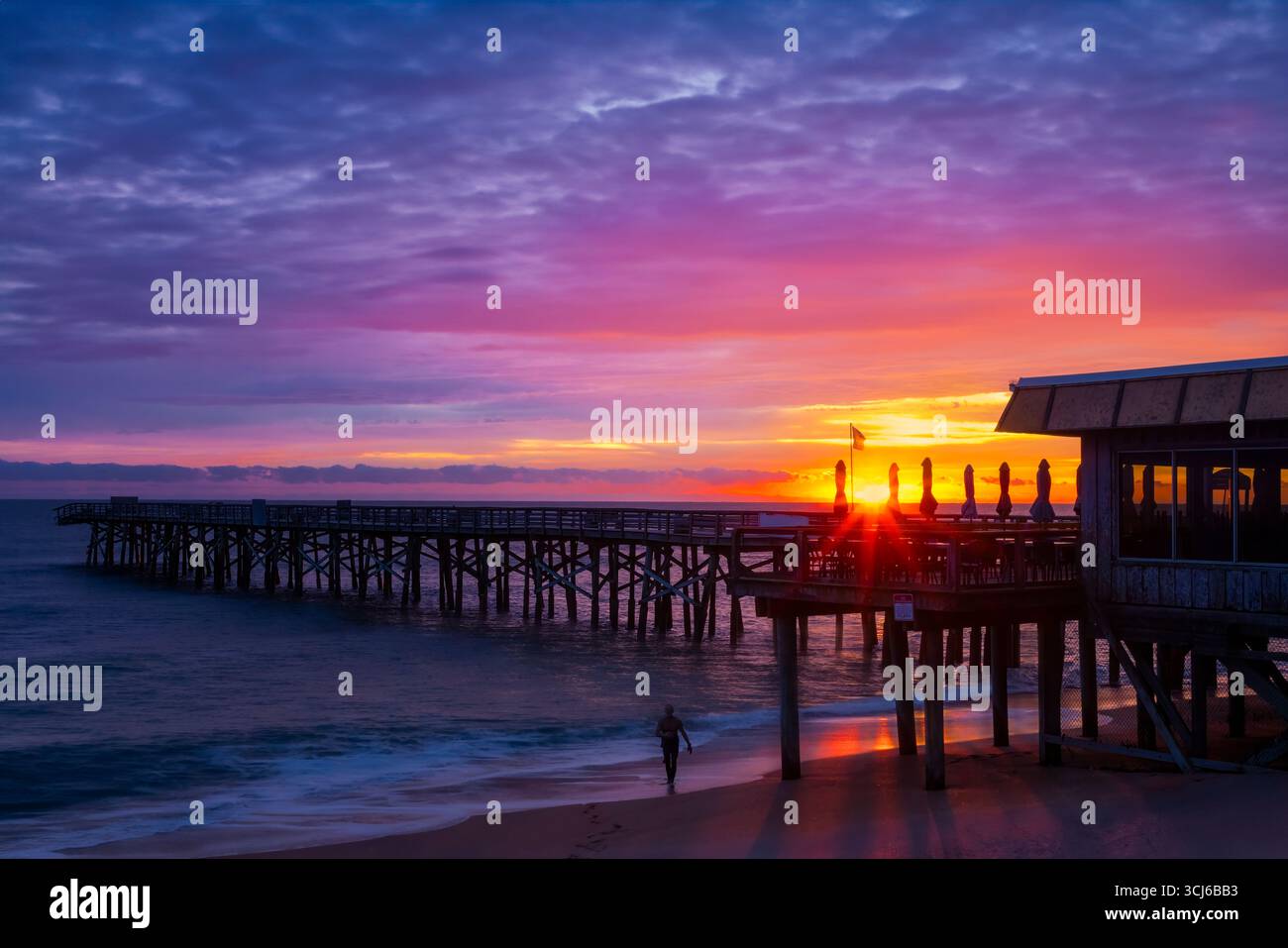 Flagler Beach Angelpier Stockfoto