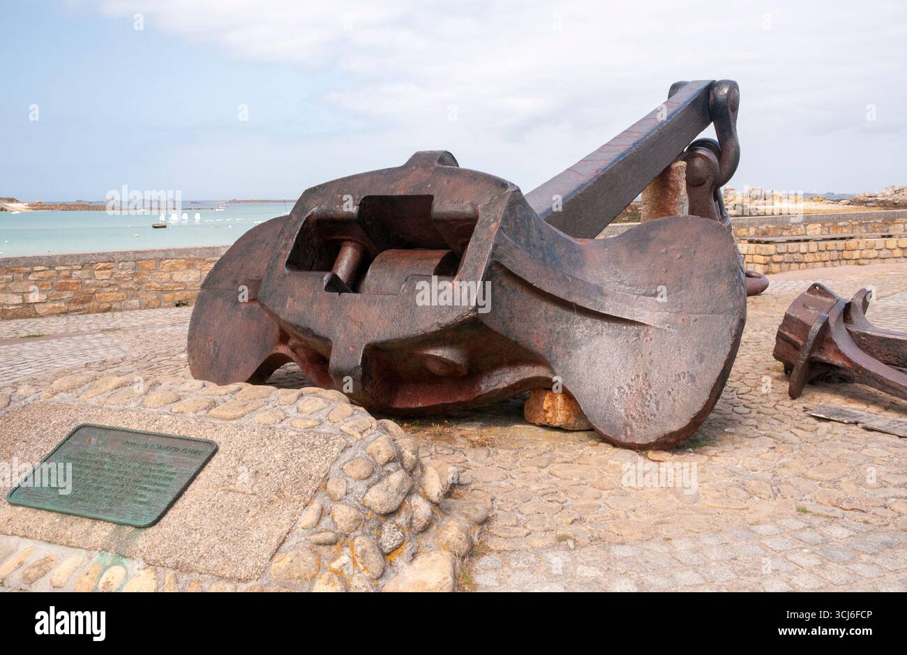 Anker des Öltankers Amoco Cadiz, der 1978 vor der bretonischen Küste ruhte, Ploudalmezeau, Portsall, Finistere (29), Frankreich Stockfoto