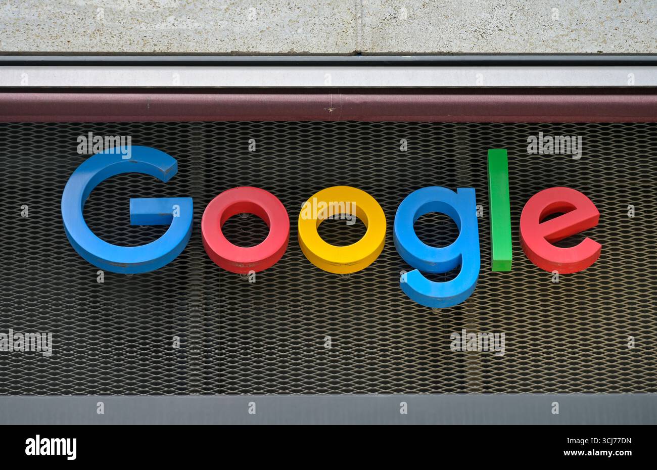 Google am Gustav-Gull-Platz, Stadteil Quartier Europallee, Zürich, Schweiz *** Google am Gustav Gull Platz, Europallee Bezirk, Zürich, Schweiz Stockfoto