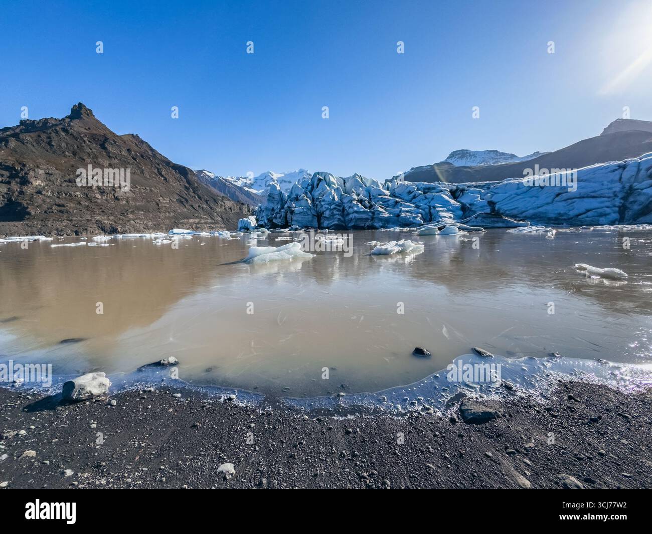 gletscher in Island, ewiges Eis, Gletscherrand See Stockfoto