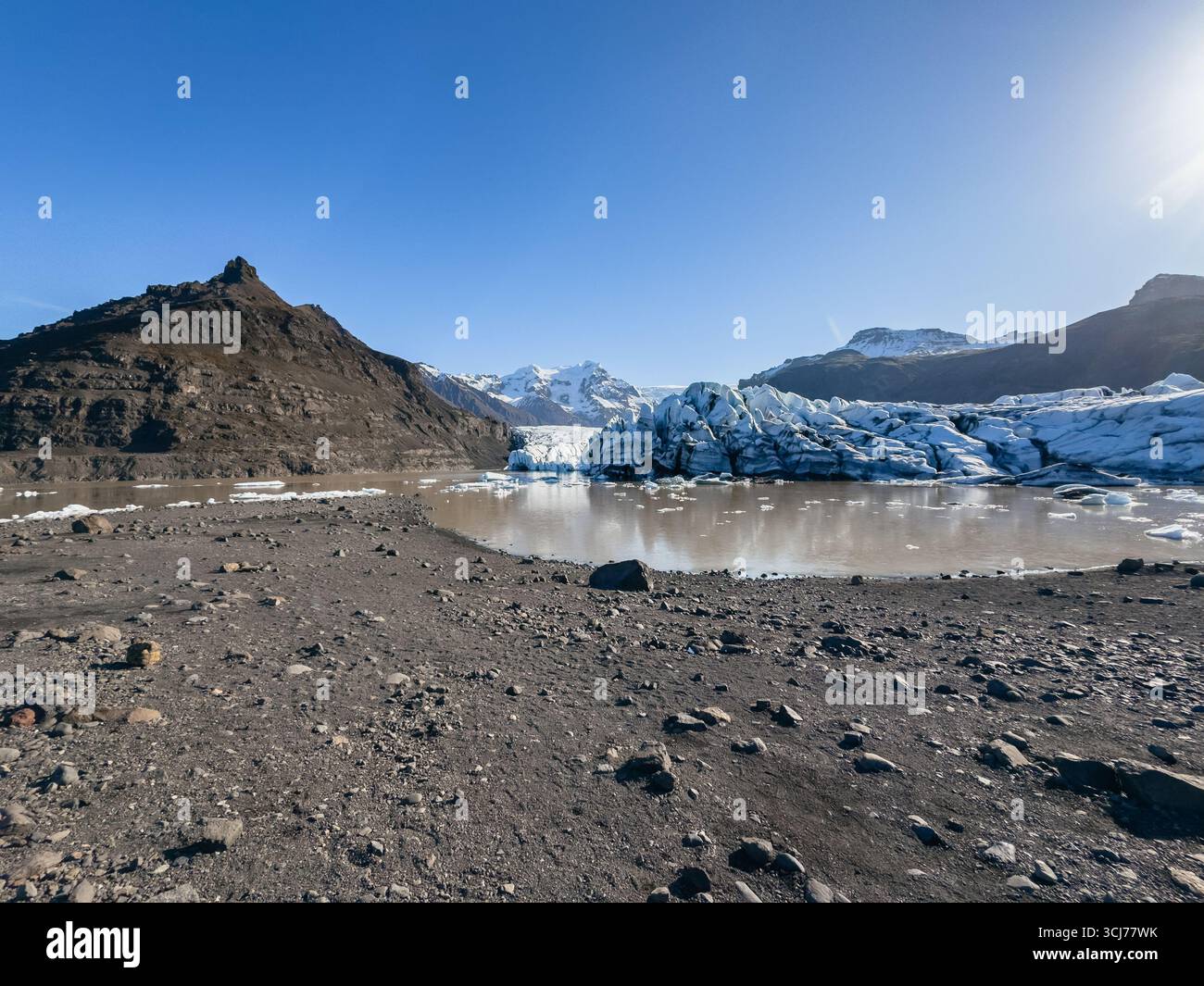 gletscher in Island, ewiges Eis, Gletscherrand See Stockfoto