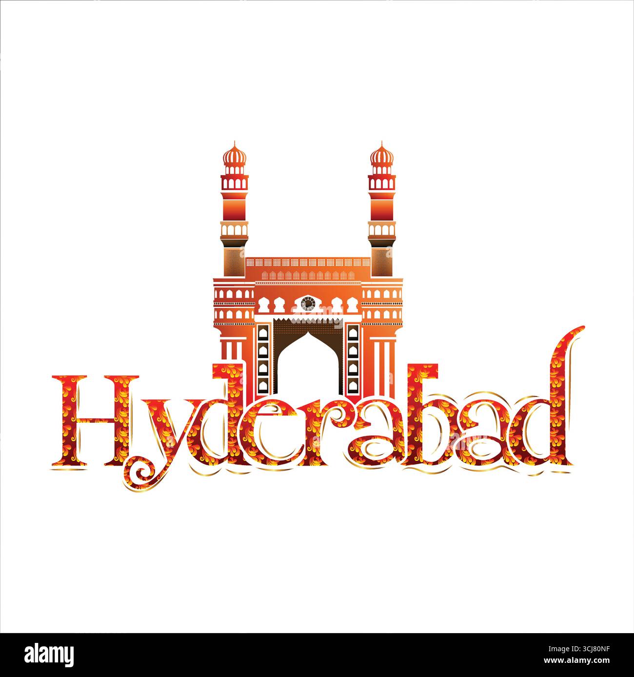 Hyderabad ist die Hauptstadt und größte Stadt des indischen Bundesstaates Telangana City Stock Vektor