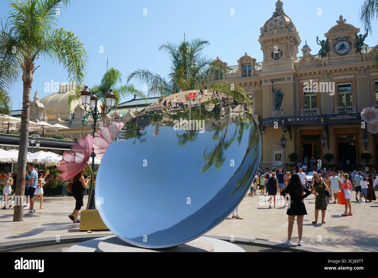 Place du Casino, Monte Carlo - Monaco - Frankreich, Sky Mirror - Künstler: Anish Kapoor Stockfoto