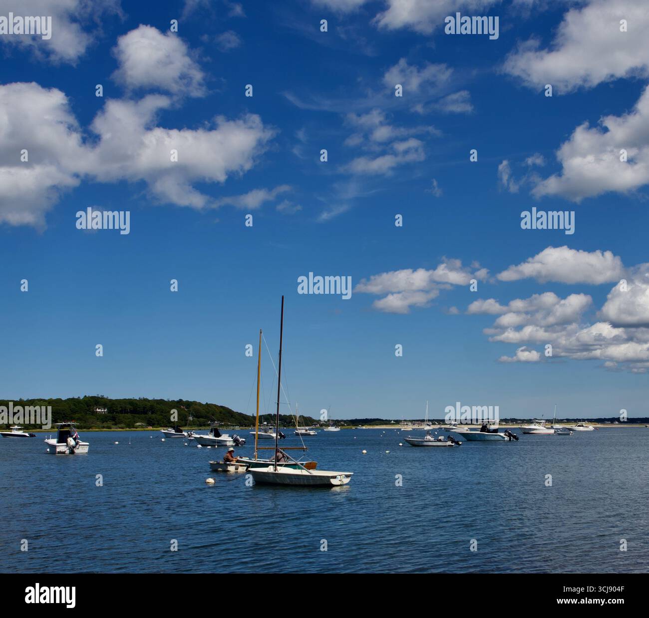 Boote in der Cape Cod Bay Stockfoto