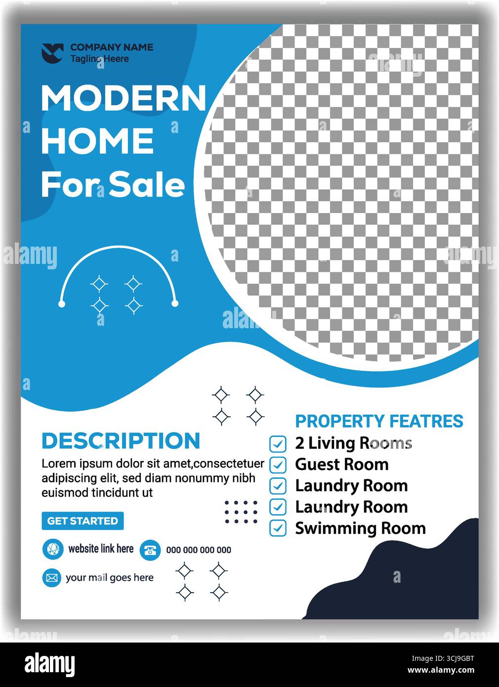 Digital Advertising Expert Flyer Vorlage kreative Business Promotion Vektor Design im blauen Thema Stock Vektor