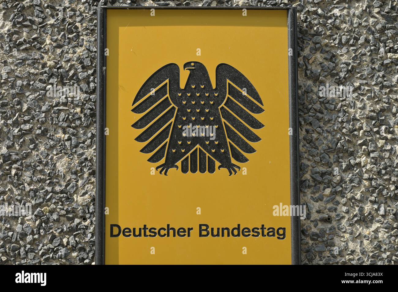 Schild, Adler, Deutscher Bundestag, Mitte, Berlin, Deutschland Stockfoto