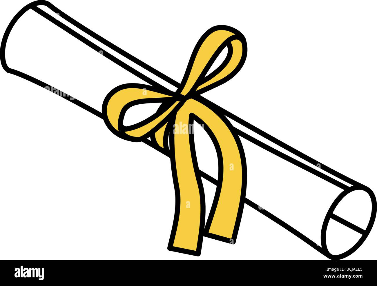 Abschlusserklärung Illustration mit Band gebunden um Diplomrolle, Vektor Illustration Stock Vektor