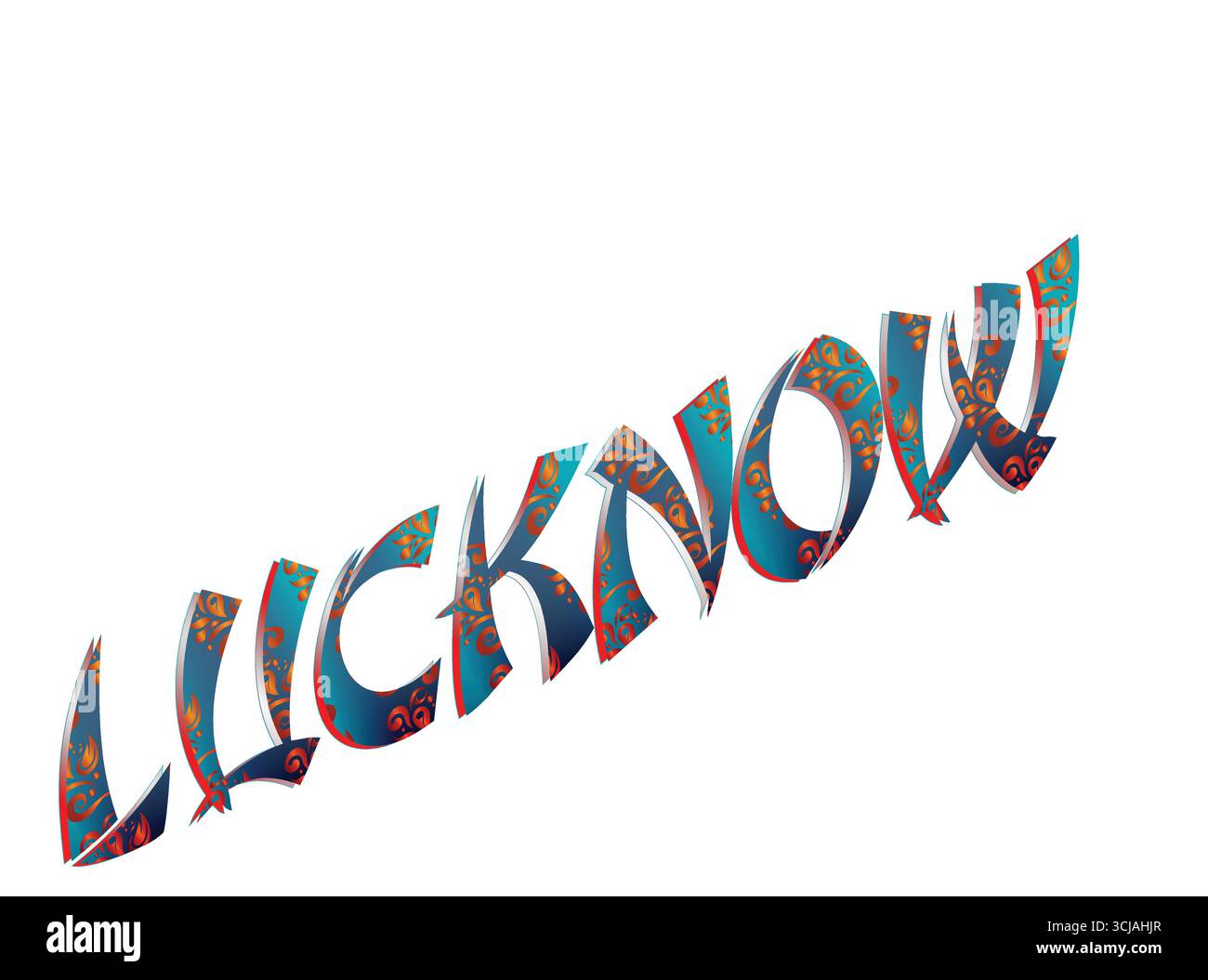 Lucknow City Schriftart png Uttar Pradesh Lucknow Texteffekt Indische Stadt Taxt transparenter Hintergrund Stock Vektor