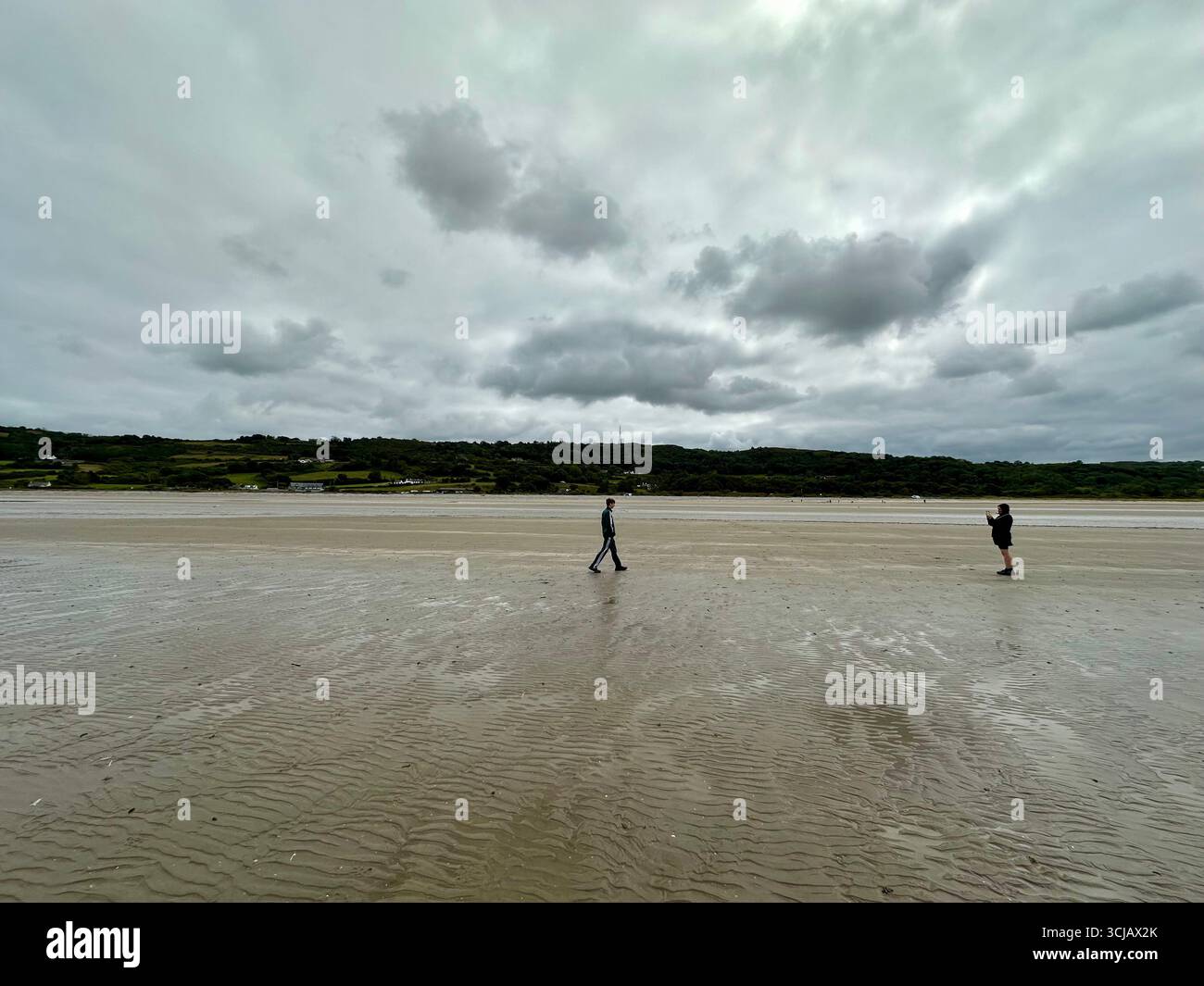 Llanddona Beach in Beaumaris Stockfoto