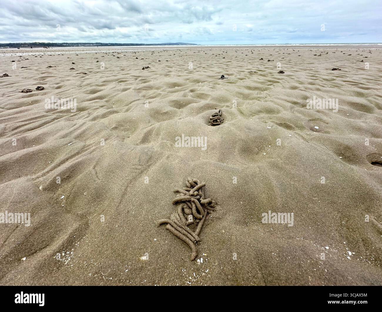 Llanddona Beach in Beaumaris - Smartphone-aufgenommenes Stockfoto