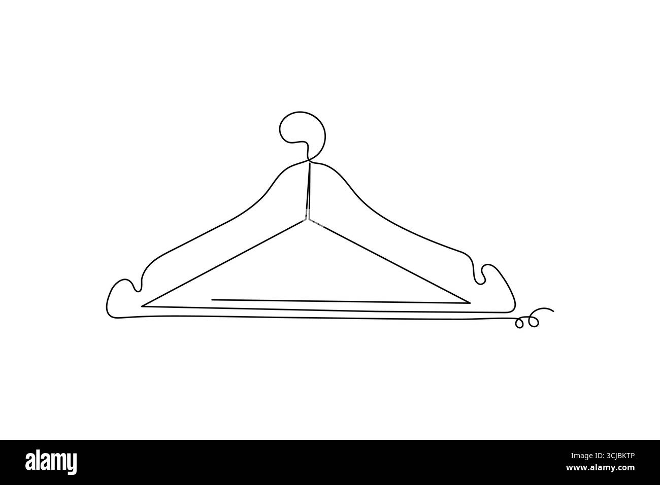 Kleiderbügel durchgehende einzeilige Zeichnung minimalistischer Umrissdarstellung Stock Vektor Kleiderbügel durchgehende einzeilige Zeichnung minimalistischer Umrissdarstellung Stock Vektor