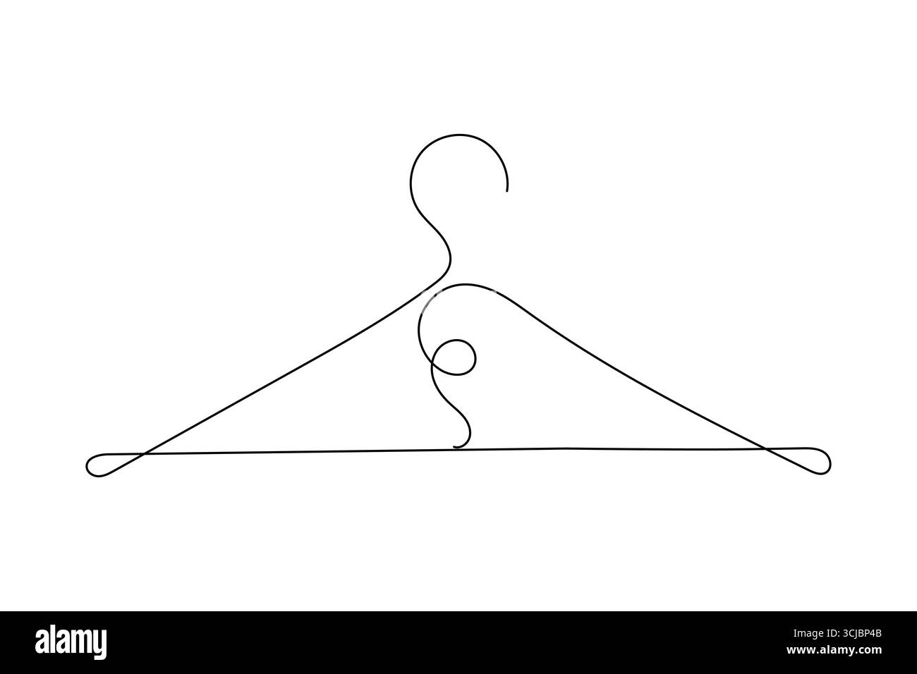 Kleiderbügel durchgehende einzeilige Zeichnung minimalistischer Umrissdarstellung Stock Vektor Kleiderbügel durchgehende einzeilige Zeichnung minimalistischer Umrissdarstellung Stock Vektor