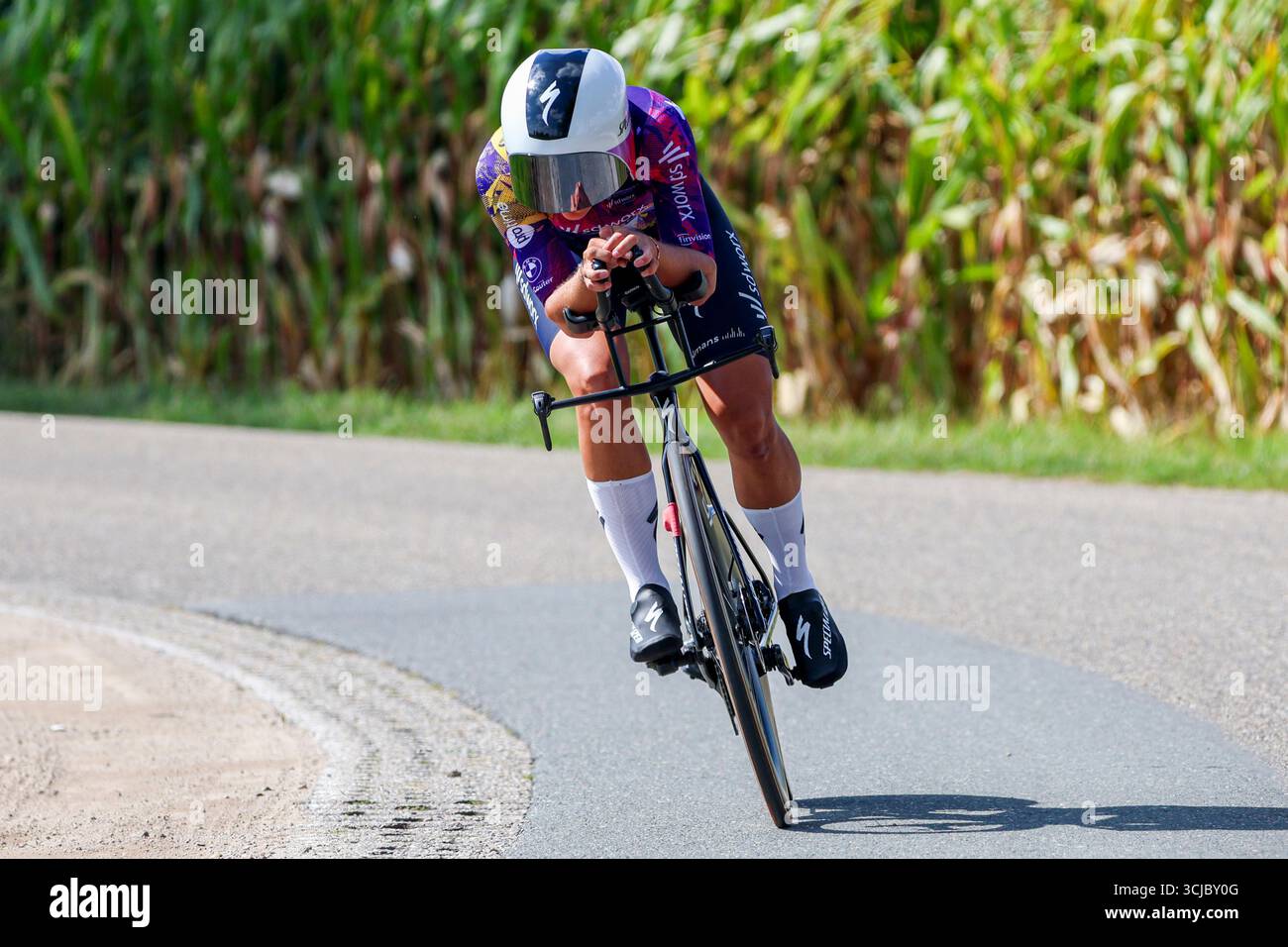 Femke Gerritse – Team SD Worx – ProTime während der Stage 5 Doetinchem-Westendorp ITT der Simac Ladies Tour 2025 am 6. September 2025 in Doetinchem, Niederlande. (Quelle: Warz Brinkerhof/MTB-Foto/Alamy Live News) Stockfoto