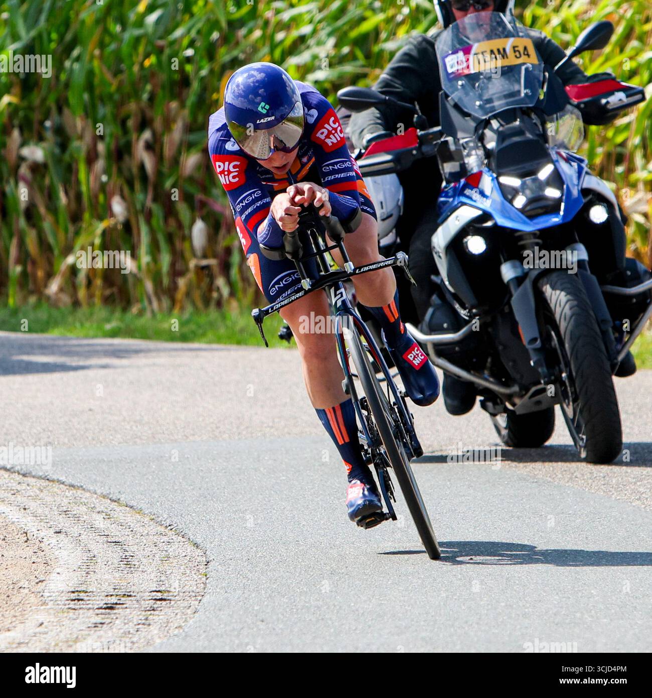 Megan Jastrab – Team Picnic PostNL trat am 6. September 2025 in Doetinchem-Westendorp ITT der Simac Ladies Tour 2025 in Doetinchem, Niederlande, an. (Quelle: Warz Brinkerhof/MTB-Foto/Alamy Live News) Stockfoto