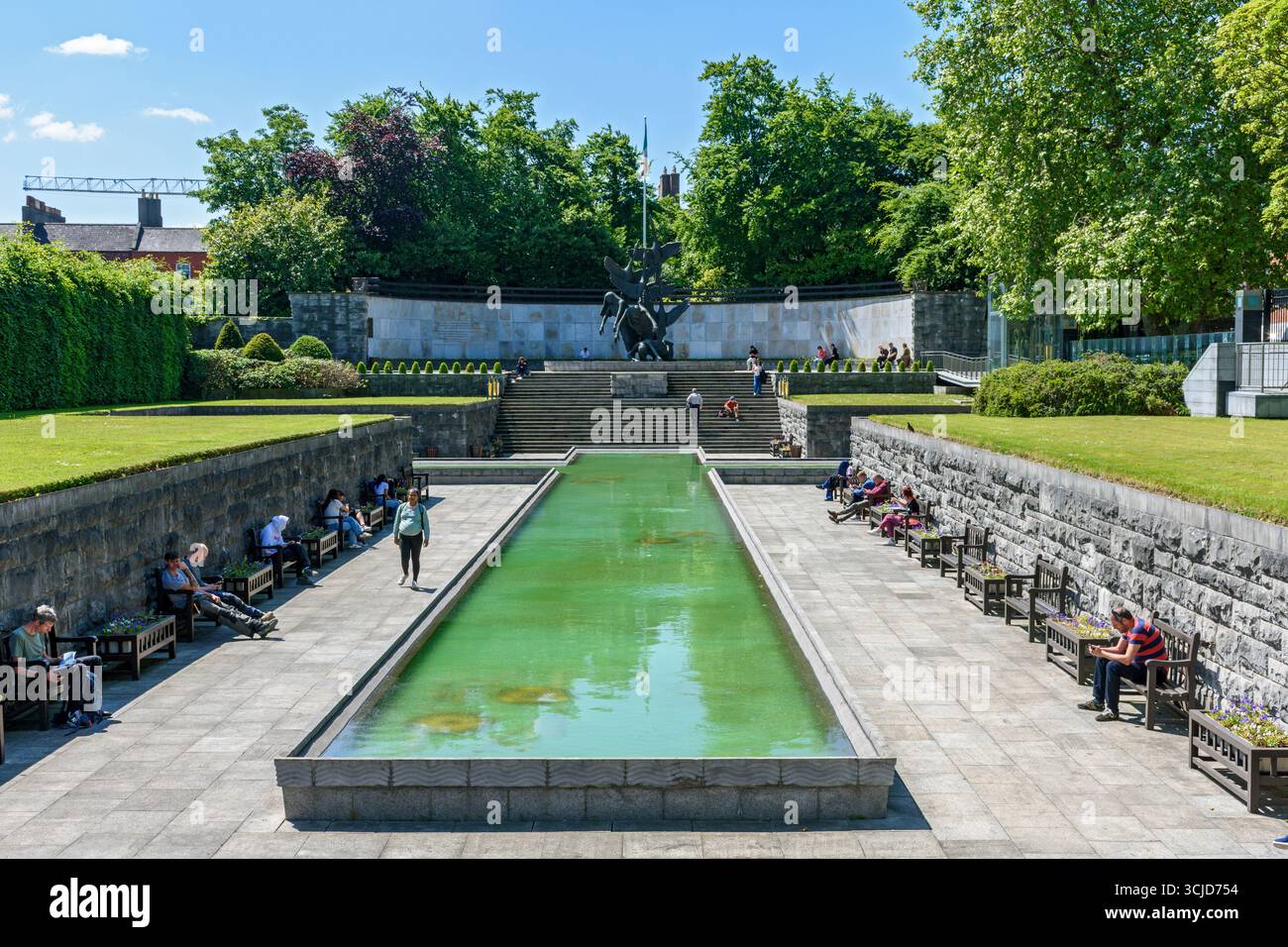Garden of Remembrance, Parnell Square, Dublin, Irland. Entworfen vom Architekten Dáithí Hanly, eröffnet 1966. Stockfoto