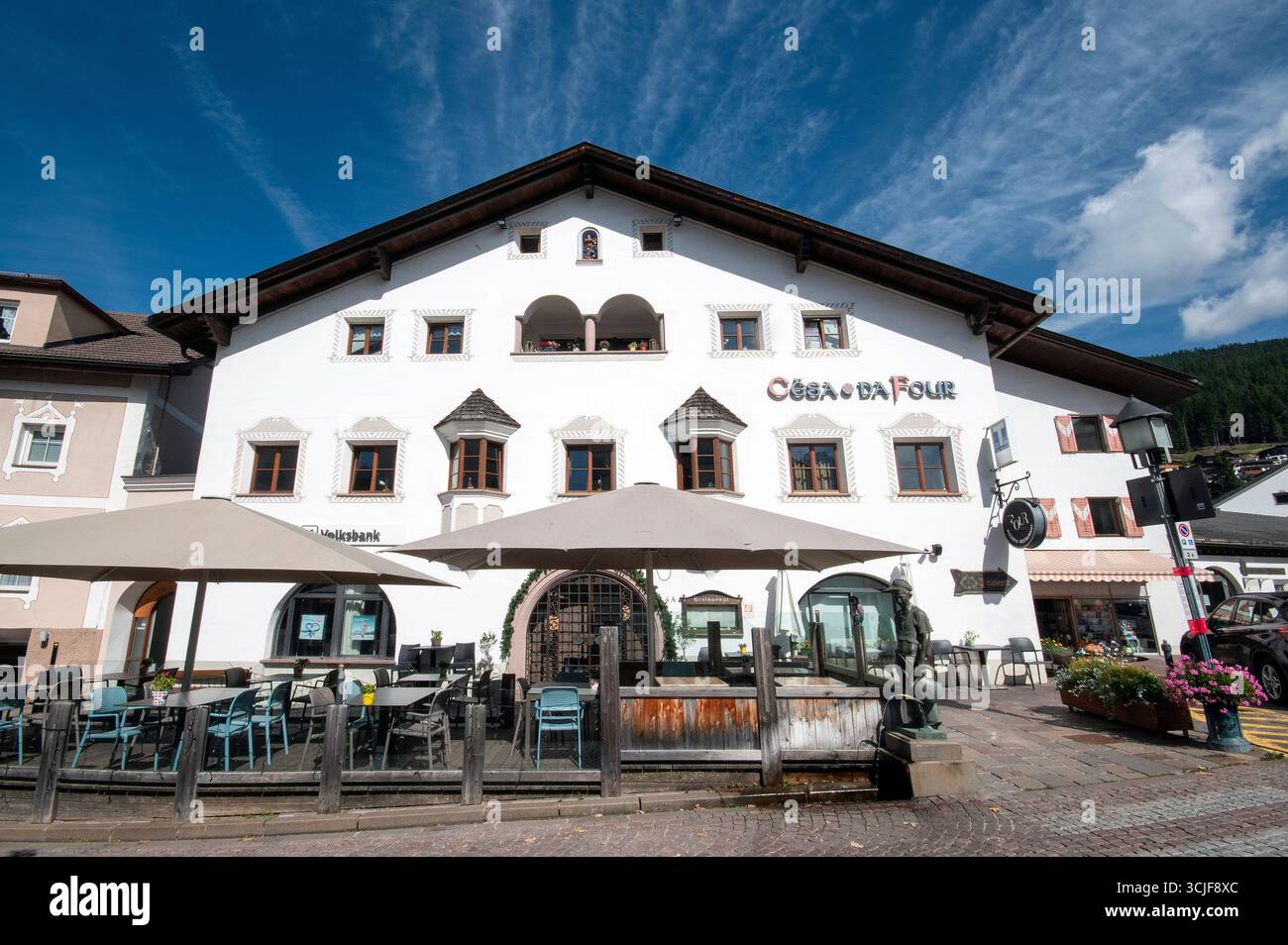 Cesa da Four oder Cësa da Fëur (aus dem Jahr 1796), altes Gebäude in St. Ulrich, Gröden, Trentino Südtirol, Italien Stockfoto