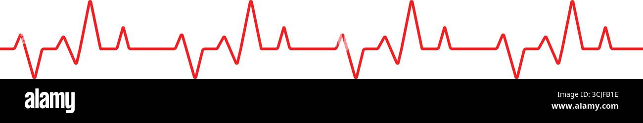 Eine Nahaufnahme einer leuchtenden roten Herzschlaglinie, die den Lebensrhythmus des Lebens darstellt Stock Vektor