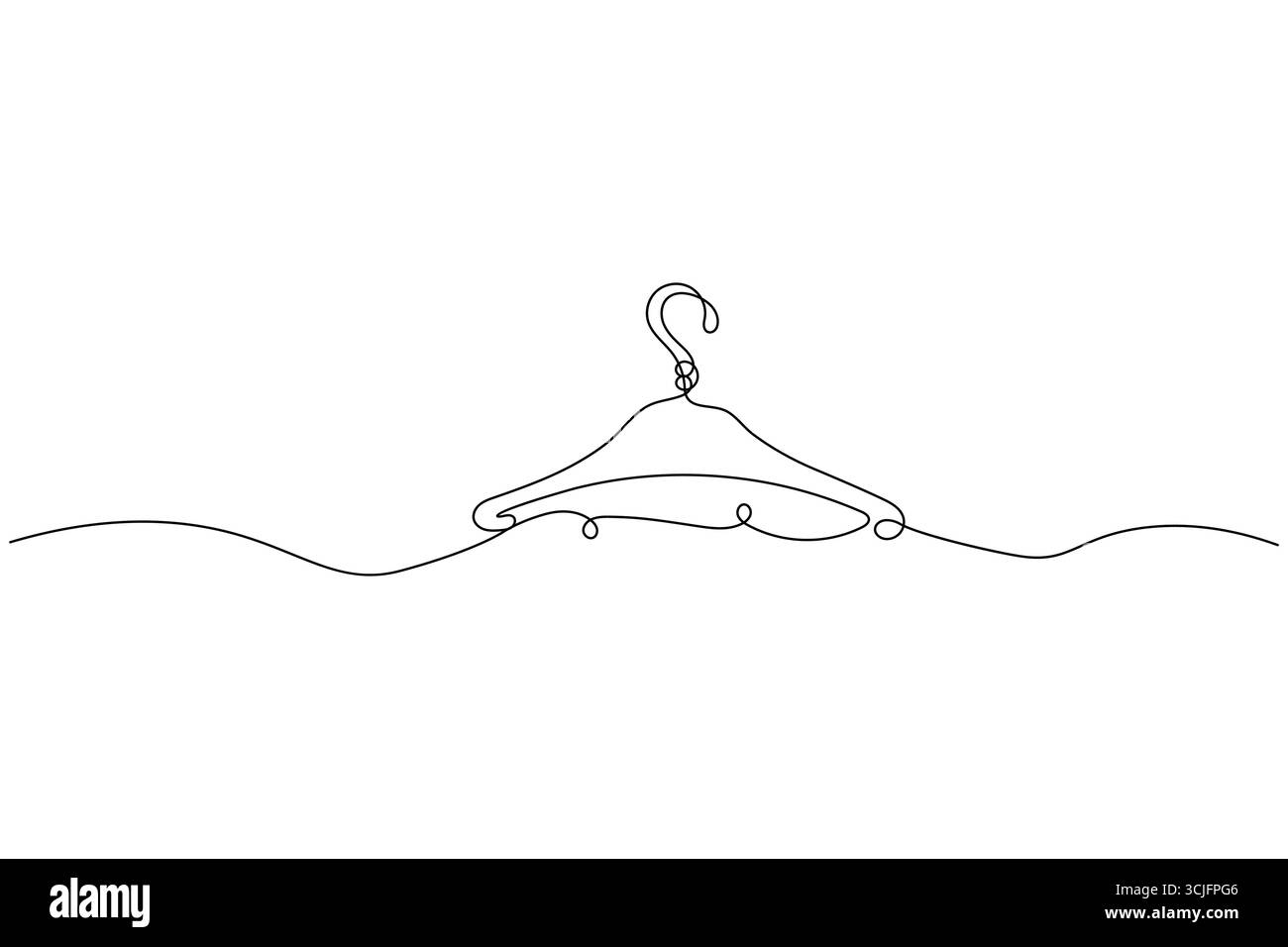 Minimalistische Kleiderbügel einzeilige Kunst isoliertes Vektordesign Stock Vektor Minimalistische Kleiderbügel einzeilige Kunst isoliertes Vektordesign Stock Vektor